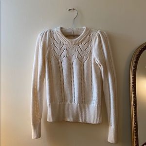Madewell Pointelle Puff-Sleeve Sweater